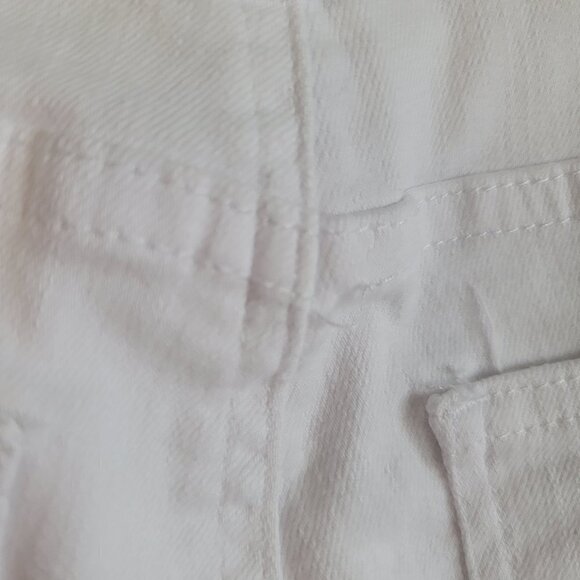 Pistola Skinny Distressed White Mid Rise Jegging Ankle Crop Stretch Jeans 26 - Picture 12 of 16